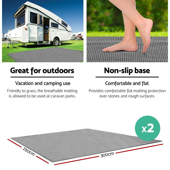 Weisshorn 3M X 2.5M Annex Matting Floor Mats Mesh Caravan Camping Annexe 2pcs - RnR Galore
