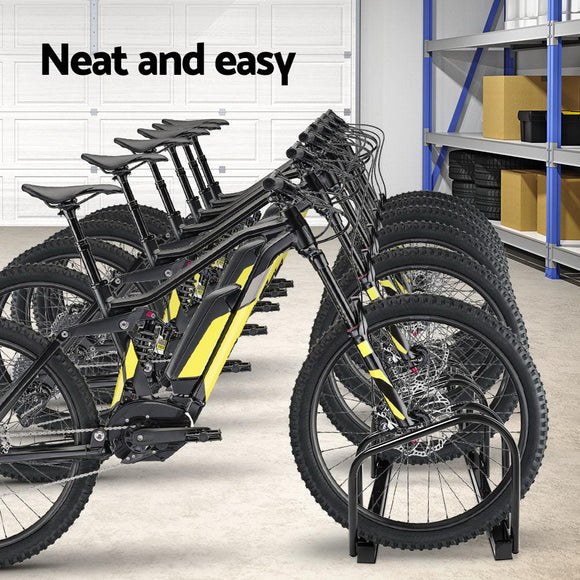 Weisshorn 6 Bike Stand Rack Bicycle Storage Floor Parking Holder Cycling Black - RnR Galore