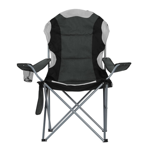 Weisshorn Camping Folding Chair Portable Outdoor Hiking Fishing Picnic Grey 2pcs - RnR Galore