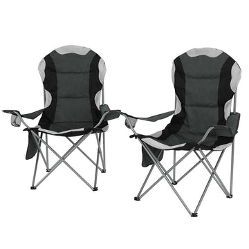 Weisshorn Camping Folding Chair Portable Outdoor Hiking Fishing Picnic Grey 2pcs - RnR Galore