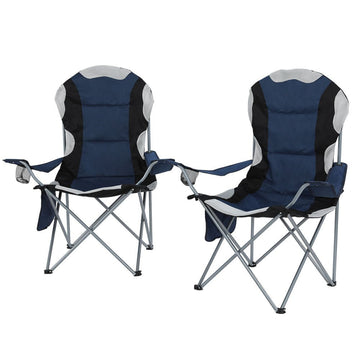 Weisshorn Camping Folding Chair Portable Outdoor Hiking Fishing Picnic Navy 2pcs - RnR Galore