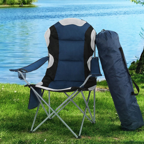 Weisshorn Camping Folding Chair Portable Outdoor Hiking Fishing Picnic Navy 2pcs - RnR Galore