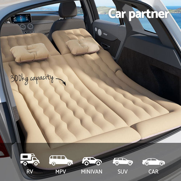 Weisshorn Car Mattress 175x130 Inflatable SUV Back Seat Camping Bed Beige - RnR Galore