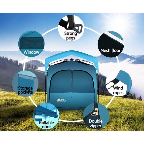 Weisshorn Double Camping Shower Toilet Tent Outdoor Fast Set Up Change Room - RnR Galore