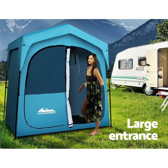 Weisshorn Double Camping Shower Toilet Tent Outdoor Fast Set Up Change Room - RnR Galore