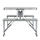 Weisshorn Folding Camping Table Outdoor Picnic BBQ With 2 Bench Chairs Set - RnR Galore