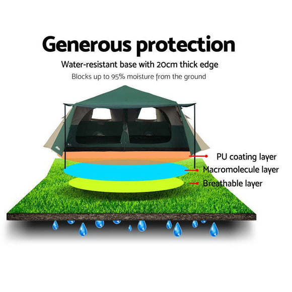 Weisshorn Instant Up Camping Tent 8 Person Pop up Tents Family Hiking Dome Camp - RnR Galore