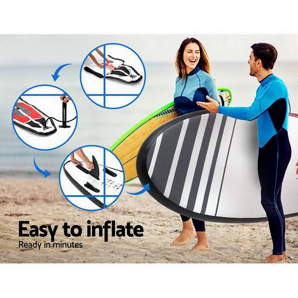 Weisshorn Stand Up Paddle Board 11ft Inflatable SUP Surfboard Paddleboard Kayak Surf Black - RnR Galore