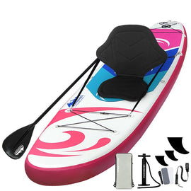 Weisshorn Stand Up Paddle Board 11ft Inflatable SUP Surfboard Paddleboard Kayak Surf Pink - RnR Galore