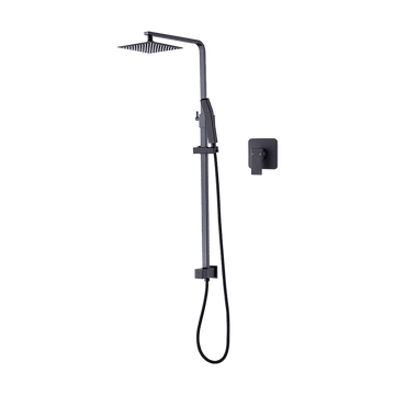 WELS 8" Rain Shower Head Set Square Dual Heads Faucet High Pressure With Mixer - RnR Galore