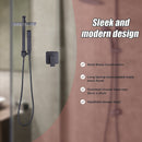WELS 8" Rain Shower Head Set Square Dual Heads Faucet High Pressure With Mixer - RnR Galore