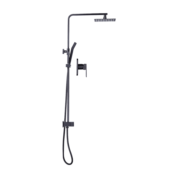 WELS 8" Rain Shower Head Set Square Dual Heads Faucet High Pressure With Mixer - RnR Galore