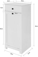 White Bathroom Cabinet with Laundry Basket and Drawer - RnR Galore