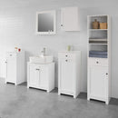 White Bathroom Cabinet with Laundry Basket and Drawer - RnR Galore