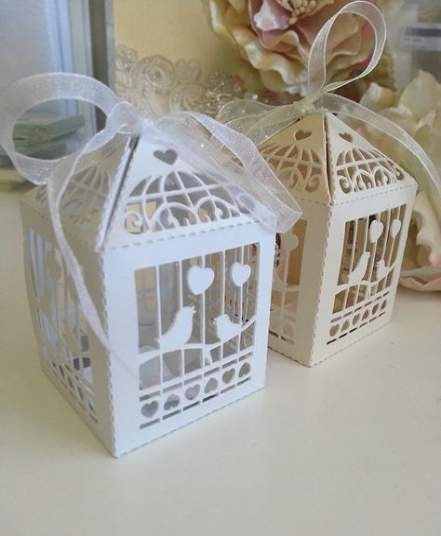 White Dove Bird Heart Wedding Bomboniere Favor Lolly Gift Card Box - 10 Pack - RnR Galore