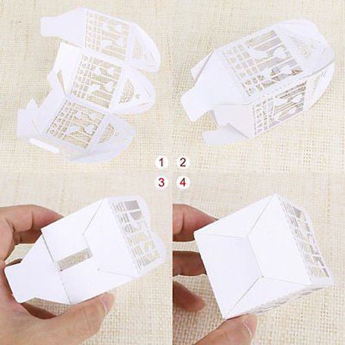 White Dove Bird Heart Wedding Bomboniere Favor Lolly Gift Card Box - 10 Pack - RnR Galore