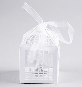White Dove Bird Heart Wedding Bomboniere Favor Lolly Gift Card Box - 10 Pack - RnR Galore