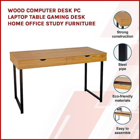 Wood Computer Desk PC Laptop Table Gaming Desk Home Office Study Furniture - RnR Galore