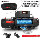 X - BULL 12V Electric Winch 12000LBS synthetic rope 4wd Jeep with winch cover - RnR Galore