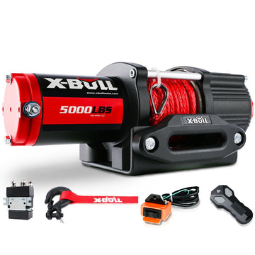 X - BULL Electric Winch 5000LBS 12V 15.2M Synthetic Rope Wireless ATV UTV 4WD Boat - RnR Galore