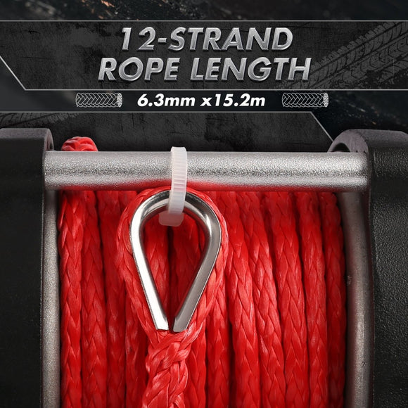 X - BULL Electric Winch 5000LBS 12V 15.2M Synthetic Rope Wireless ATV UTV 4WD Boat - RnR Galore