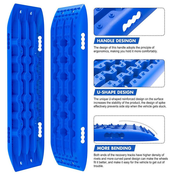 X - BULL Hitch Receiver 5T Recovery Receiver With 2PCS Recovery tracks Boards Gen2.0 Blue - RnR Galore