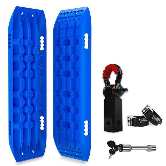 X - BULL Hitch Receiver 5T Recovery Receiver With 2PCS Recovery tracks Boards Gen2.0 Blue - RnR Galore