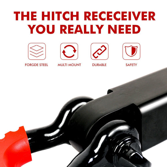 X - BULL Hitch Receiver 5T Recovery Receiver with Bow Shackle Tow Bar Off Road 4WD - RnR Galore