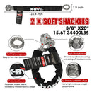 X - BULL Recovery Kit 4X4 Off - Road Kinetic Rope Snatch Strap Winch Damper 4WD13PCS - RnR Galore