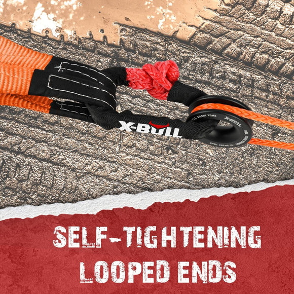 X - BULL Recovery Ring Soft Shackle Kit Snatch Block Pulley Rope Snatch Ring 4WD - RnR Galore