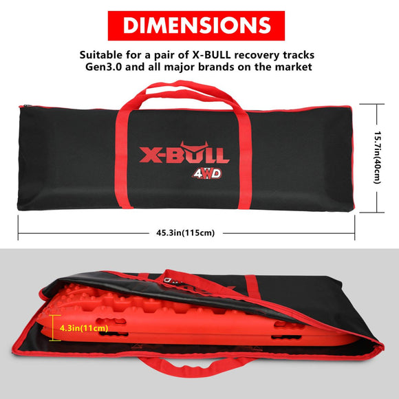 X - BULL Recovery tracks Carry Bag 4x4 Extraction Tred Bag Black - RnR Galore