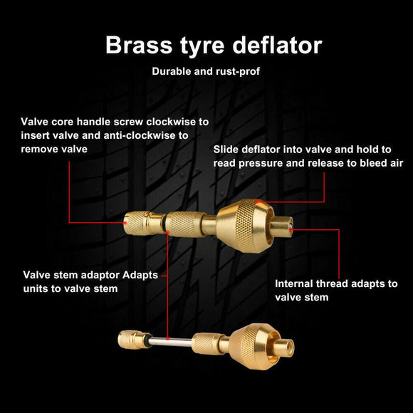X - BULL Tyre Deflator Tire Air Deflators Rapid With Pressure Gauge Valve Tool 4WD - RnR Galore