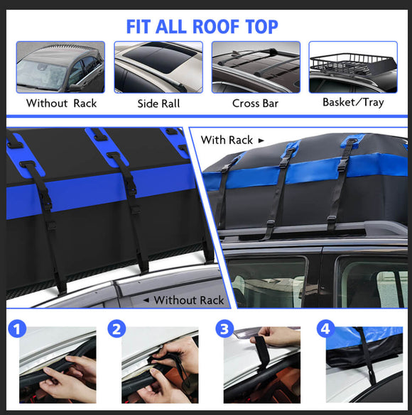 X - BULL Waterproof Car Roof Cargo Bag 595L Top Rack Carrier Luggage Storage Cube - RnR Galore