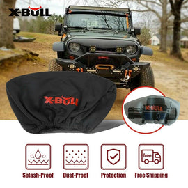 X - BULL Winch Cover Waterproof fits 8000 - 17000LBS Winch Dust Cover Soft 4X4 - RnR Galore