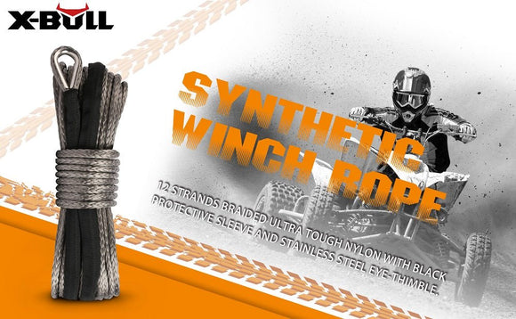 X - BULL Winch Rope 5.5mm x 13m Dyneema Synthetic Rope Tow Recovery Offroad 4wd4x4 - RnR Galore