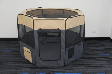 YES4PETS 75 cm Foldable Large Grey Dog Puppy Rabbit Soft Cat Cage Playpen Enclosure - RnR Galore