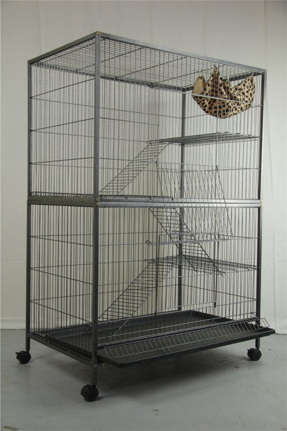 YES4PETS Pet 140cm 4 Level Bird Ferret Parrot Cage Aviary Cat Castor - RnR Galore