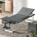 Zenses Massage Table 55cm 2 Fold Aluminium Massage Bed Portable Beauty Therapy Grey - RnR Galore
