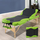 Zenses Massage Table 70cm 3 Fold Wooden Portable Beauty Therapy Bed Waxing Green - RnR Galore