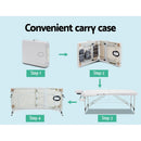 Zenses Massage Table 75cm 3 Fold Aluminium Beauty Bed Portable Therapy White - RnR Galore