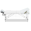 Zenses Massage Table 75cm 3 Fold Aluminium Beauty Bed Portable Therapy White - RnR Galore