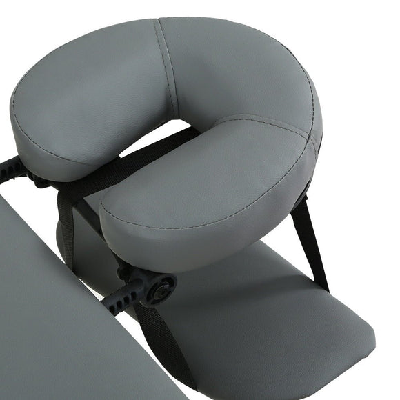 Zenses Massage Table 75cm 3 Fold Wooden Portable Beauty Therapy Bed Waxing Grey - RnR Galore