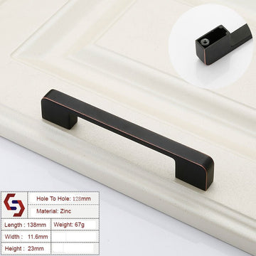 Zinc Kitchen Cabinet Handles Drawer Bar Handle Pull black+copper color hole to hole size 128mm - RnR Galore