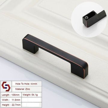 Zinc Kitchen Cabinet Handles Drawer Bar Handle Pull black+copper color hole to hole size 96mm - RnR Galore