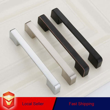 Zinc Kitchen Cabinet Handles Drawer Bar Handle Pull brushed silver color hole to hole size 96mm - RnR Galore